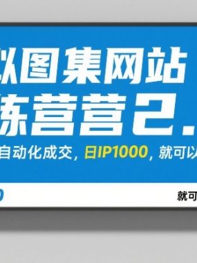 虚拟图集网站训练营2.0，矩阵站群自动化成交，日IP1000，就可以月入1w+