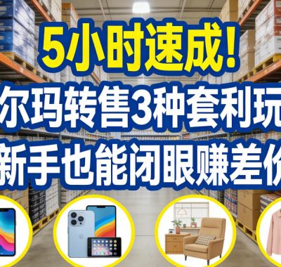 5小时速成！沃尔玛转售3种套利玩法，新手也能闭眼賺差价