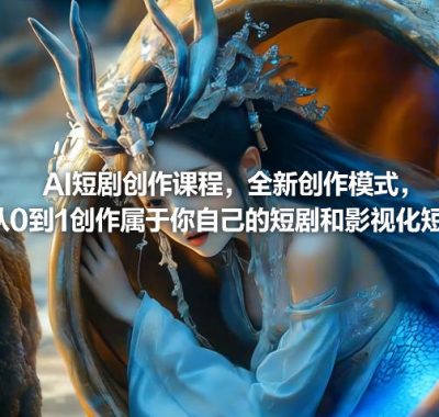 AI短剧创作课程，全新创作模式，从0到1创作属于你自己的短剧和影视化短片