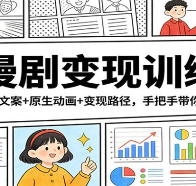 AI漫剧变现训练营：爆款文案+原生动画+变现路径，手把手带你出片