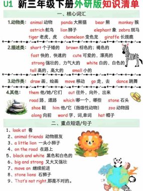 三年级下英语Unit1-6知识清单《外研版（三起）》