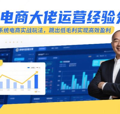 某电商大佬运营经验分享，最新系统电商实战玩法，跳出低毛利实现高效盈利（更新）