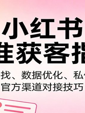 小红书精准获客指南：爆款查找、数据优化、私信引流、官方渠道对接技巧
