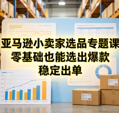 亚马逊小卖家选品专题课，零基础也能选出爆款，稳定出单