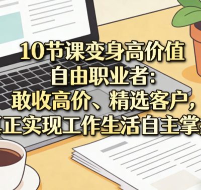 10节课变身高价值自由职业者：敢收高价、精选客户，真正实现工作生活自主掌控