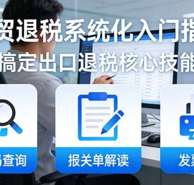 外贸退税系统化入门指南：HS编码查询+报关单解读+发票开具，一套课程搞定出口退税核心技能
