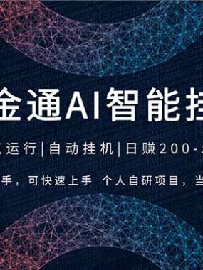 2026风口项目，美金通AI智能挂机，自研项目，当天见收益，小白新手可快速上手