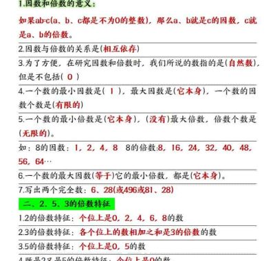 五年级下数学必背知识点总复习汇总《人教版》