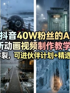 抖音40W粉丝的AI庇护所动画视频制作教学，流量炸裂，可进伙伴计划+精选独家